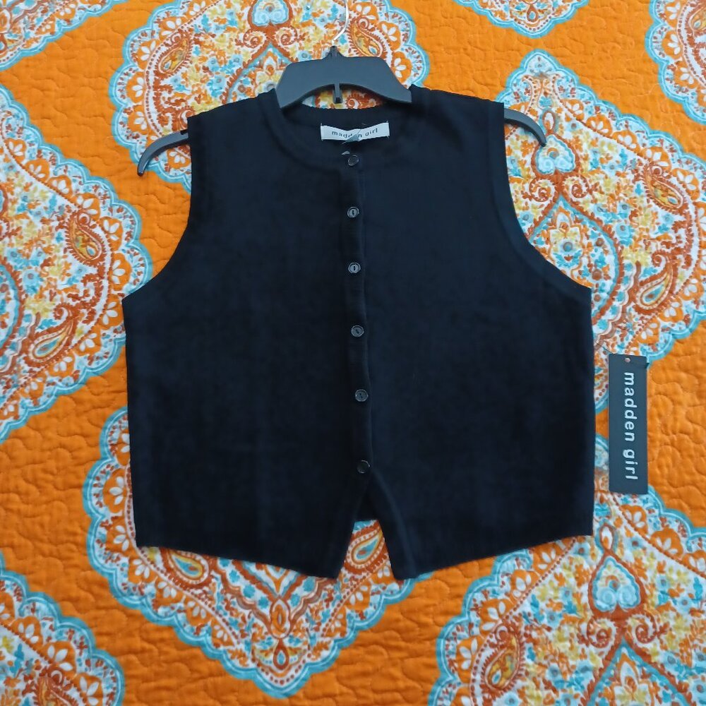 Madden Girl black cropped sweater - Size M (NWT)